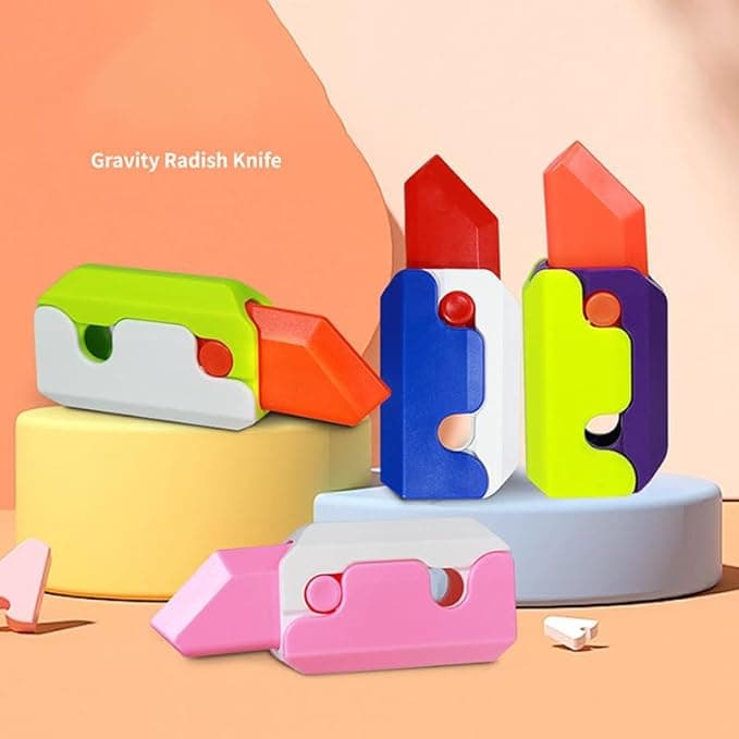 Children Props 3D Print Gravity Cub Jump Small Radish Carrot Knife Mini Model Fun Toy