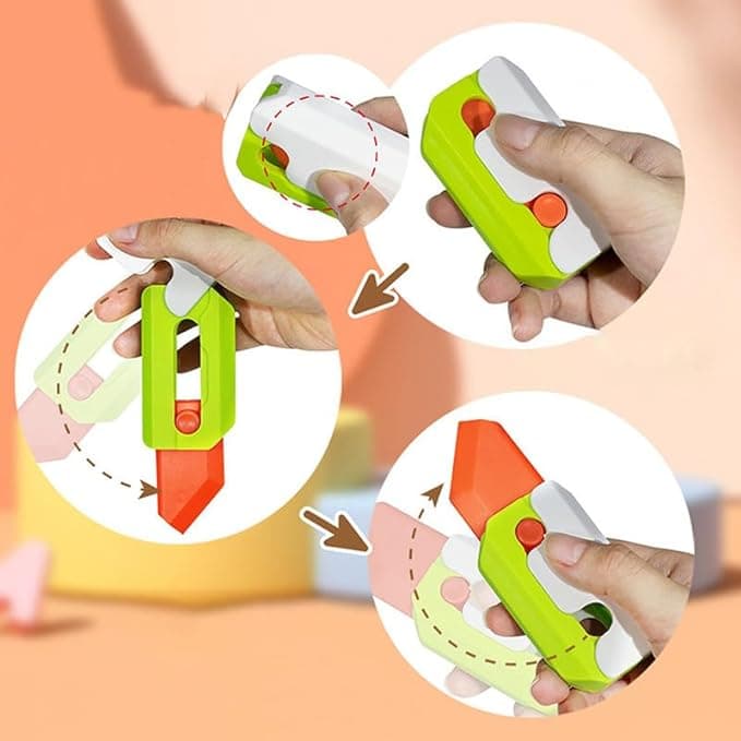 Children Props 3D Print Gravity Cub Jump Small Radish Carrot Knife Mini Model Fun Toy